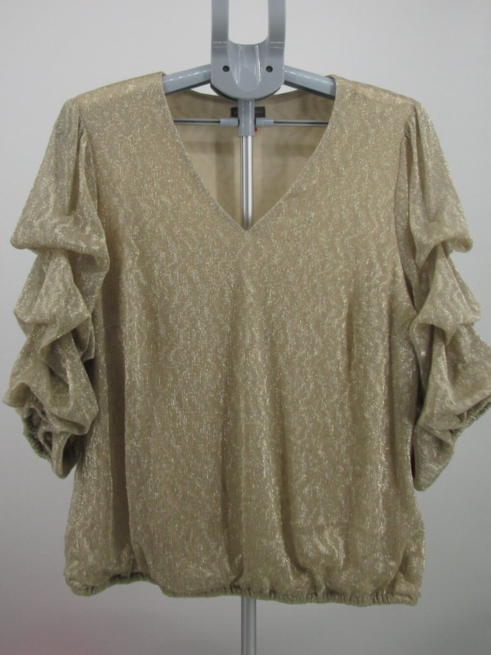NWT VINCE CAMUTO gathered sleeve GOLD top confetti ready 9154699 XL